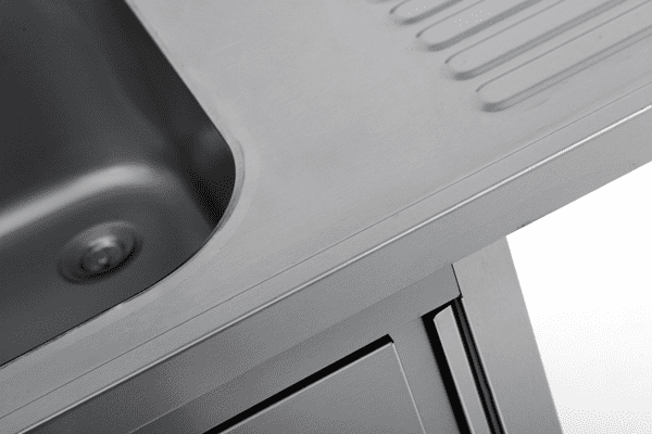 Meuble plonge inox avec emplacement lave-vaisselle - 1 bac à gauche - L 1400 x P 700 x H 850 mm - Unninox