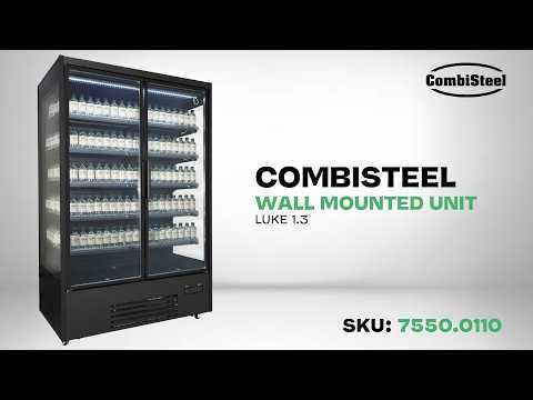 Vitrine murale réfrigérée Luke 1,3 noire, 2 portes vitrées, 1400 L - L 1330 x P 720 x H 2030 mm - Combisteel