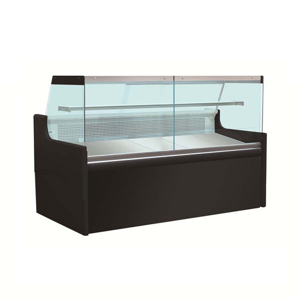 Vitrine réfrigérée viande vitrage droit 1 étagère 175 L - L 1880 x P 975 x H 1285 mm - Unninox
