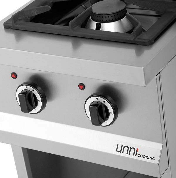Fourneau gaz 2 feux vifs - 13 kW - L 400 x P 700 x H 850 mm - Unninox