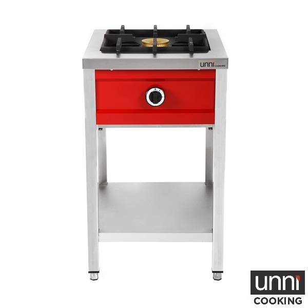 Crêpière gaz 1 feu 8 kW - poêle jusqu'à 400 mm - L 500 x P 600 x H 850 mm - Unninox