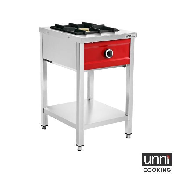 Crêpière gaz 1 feu 8 kW - poêle jusqu'à 400 mm - L 500 x P 600 x H 850 mm - Unninox