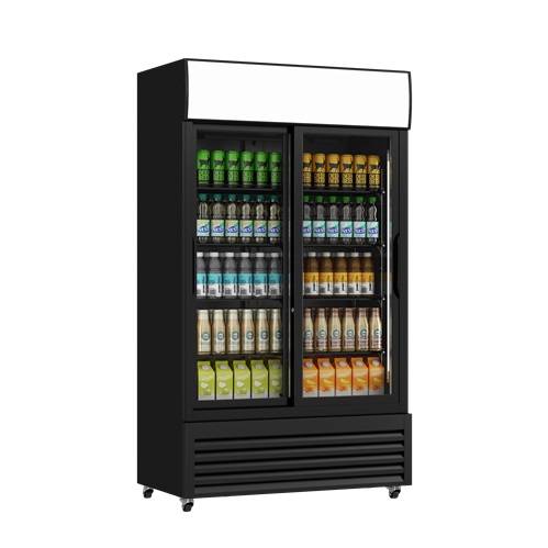 Armoire à boissons portes vitrées coulissantes - 760 L - +2 à +10 °C - froid ventilé - L 1120 x P 610 x H 1973 mm - Unninox