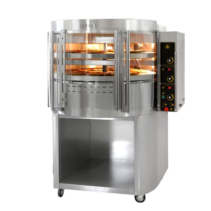 Four à pizza gaz à sole tournante 2 étages - sole Ø 980 mm - 24 kW gaz - RP2 - SER GAS - vue 1