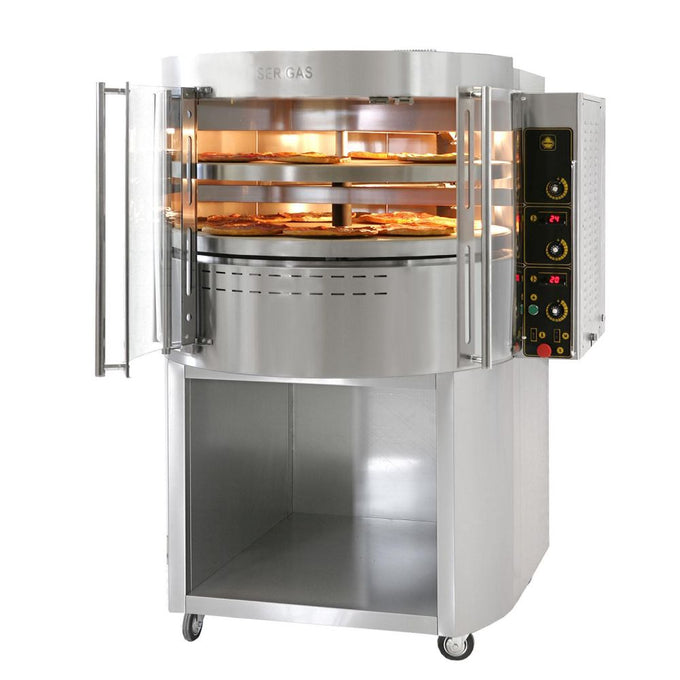 Four à pizza gaz à sole tournante 2 étages - sole Ø 980 mm - 24 kW gaz - RP2 - SER GAS - vue 2