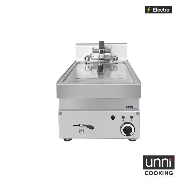 Friteuse électrique à poser 1 x 10 L - 10 kW 400 V - L 400 x P 650 x H 350 mm - Unninox