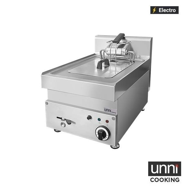 Friteuse électrique à poser 1 x 10 L - 10 kW 400 V - L 400 x P 650 x H 350 mm - Unninox