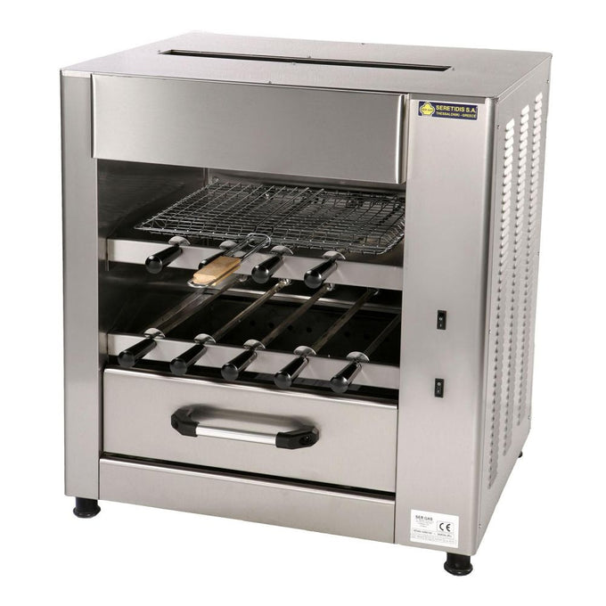 Churrasco charbon de bois 9 brochettes rotatives - 740 x 610 x 800 mm - SGK9 - SER GAS - vue 1
