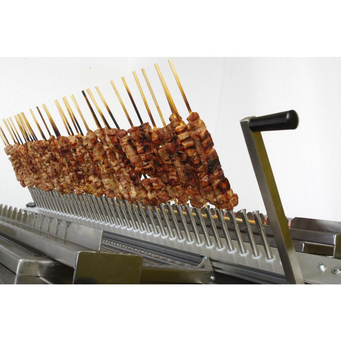 Grill à brochettes charbon de bois rotatif 40 positions - 1240 x 470 mm - SK40 - SER GAS - vue 2
