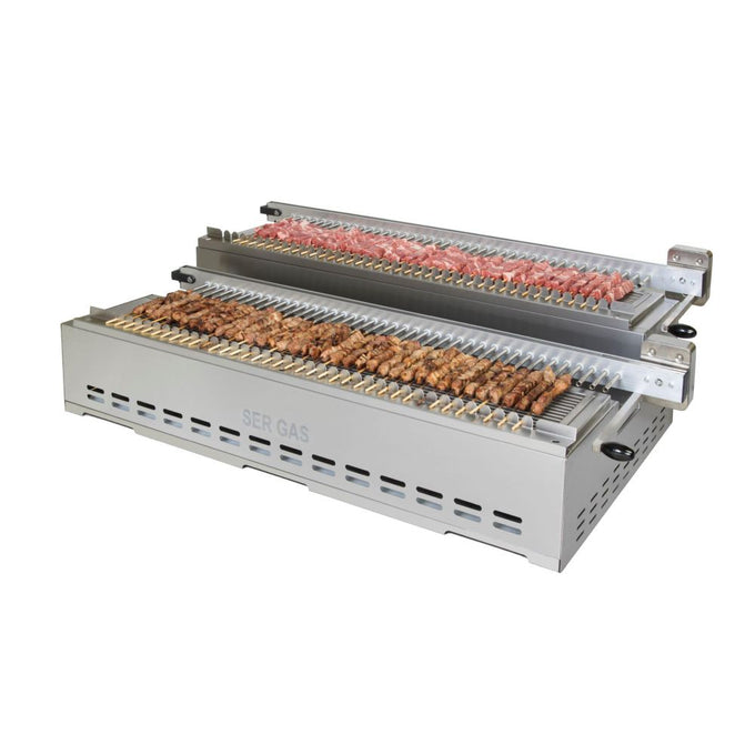 Grill à brochettes charbon de bois rotatif 78 positions - SK78D - SER GAS - vue 1