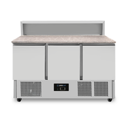 Table réfrigérée pizza 3 portes GN 1/1 avec structure 8 bacs GN 1/6 - Unninox