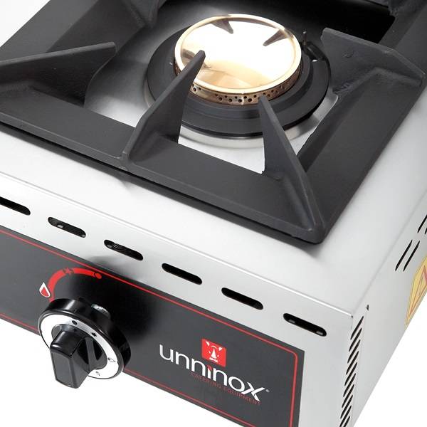 Réchaud gaz à poser 2 feux 2 x 7 kW - L 690 x P 510 x H 200 mm - Unninox