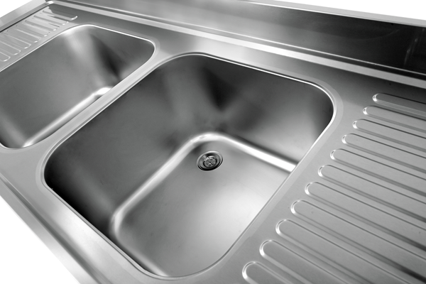 Plonge inox 2 bacs à gauche avec emplacement lave-vaisselle - L 2000 x P 700 x H 850 mm - soudée - Unninox