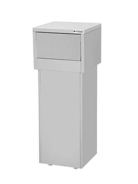 Poubelle inox 80 L - L 470 x P 470 x H 1250 mm - Unninox