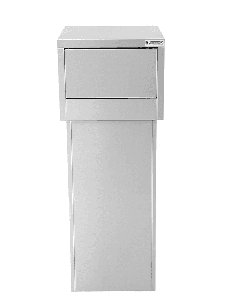 Poubelle inox 80 L - L 470 x P 470 x H 1250 mm - Unninox
