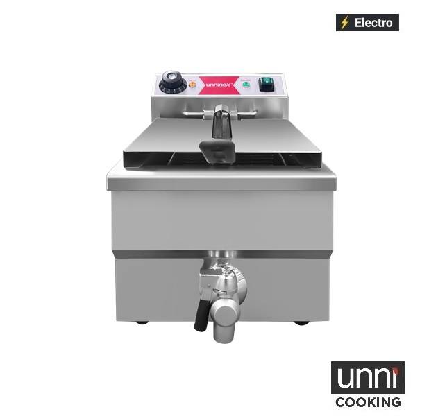 Friteuse électrique à poser 1 x 8 L - 3,25 kW 230 V - L 310 x P 525 x H 355 mm - Unninox