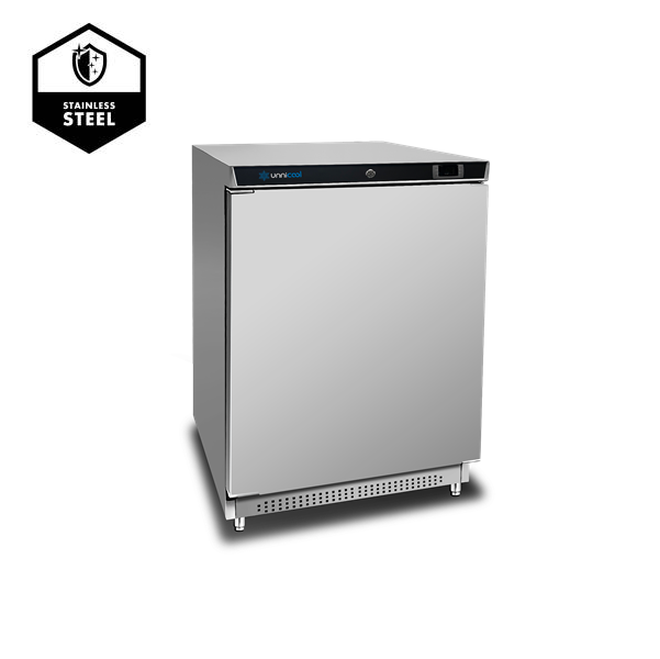 Armoire réfrigérée positive inox - 200 L - 1 porte pleine - L 600 x P 615 x H 920 mm - Unninox