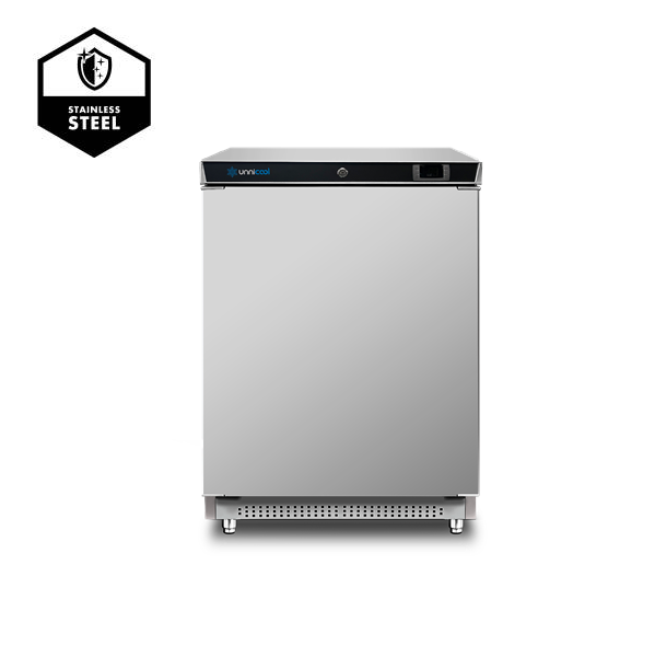 Armoire réfrigérée positive inox - 200 L - 1 porte pleine - L 600 x P 615 x H 920 mm - Unninox