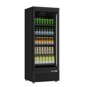 Armoire réfrigérée positive vitrée - 614 L - noir - 0 à +10 °C - froid ventilé - L 750 x P 710 x H 2003 mm - Unninox