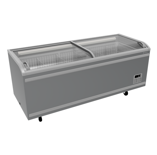 Congélateur coffre de supermarché 1000 L - gris - de -24 à -18 °C - 465 W - L 2500 x P 861 x H 850 mm - Unninox