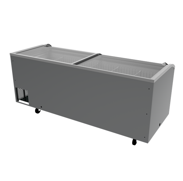Congélateur coffre de supermarché 1000 L - gris - de -24 à -18 °C - 465 W - L 2500 x P 861 x H 850 mm - Unninox