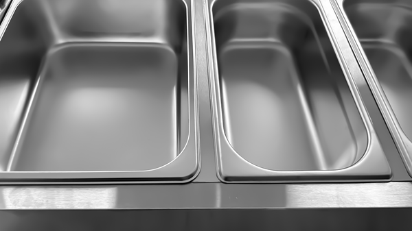 Vitrine réfrigérée à poser 6 x GN 1/3 - L 1400 x P 395 x H 435 mm - Unninox