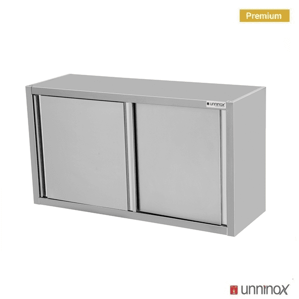 Armoire inox suspendue 2 portes coulissantes - L 1000 x P 400 x H 660 mm - Unninox