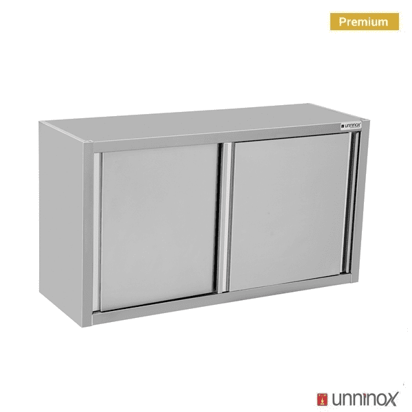 Armoire inox suspendue 2 portes coulissantes - L 1200 x P 400 x H 660 mm - Unninox