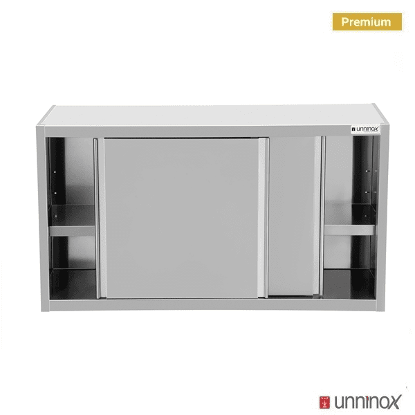 Armoire inox suspendue 2 portes coulissantes - L 1500 x P 400 x H 660 mm - Unninox
