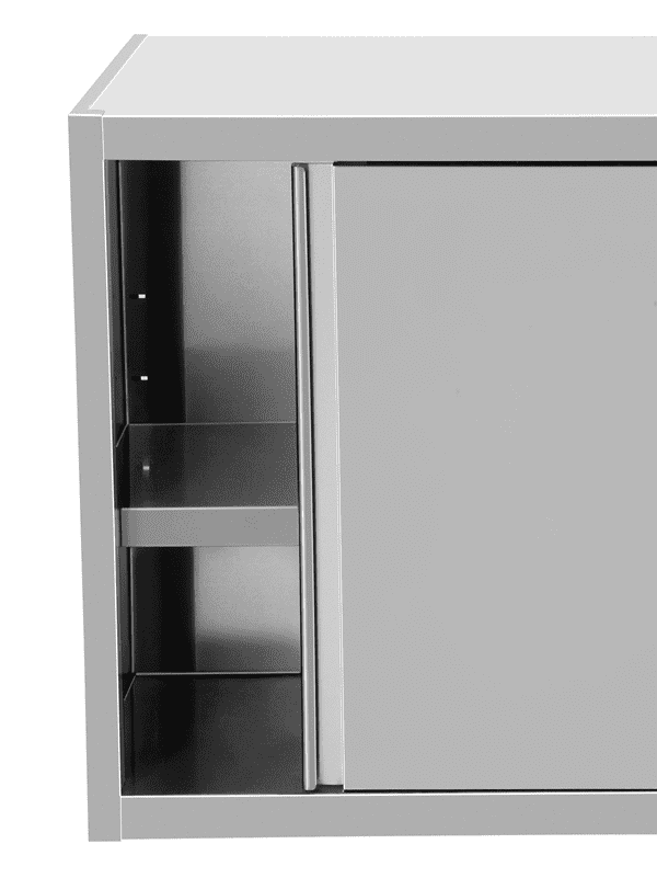 Armoire inox suspendue 2 portes coulissantes - L 1800 x P 400 x H 660 mm - Unninox