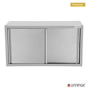 Armoire inox suspendue 2 portes coulissantes - L 1400 x P 400 x H 660 mm - Unninox