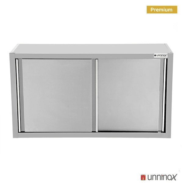 Armoire inox suspendue 2 portes coulissantes - L 2000 x P 400 x H 660 mm - Unninox