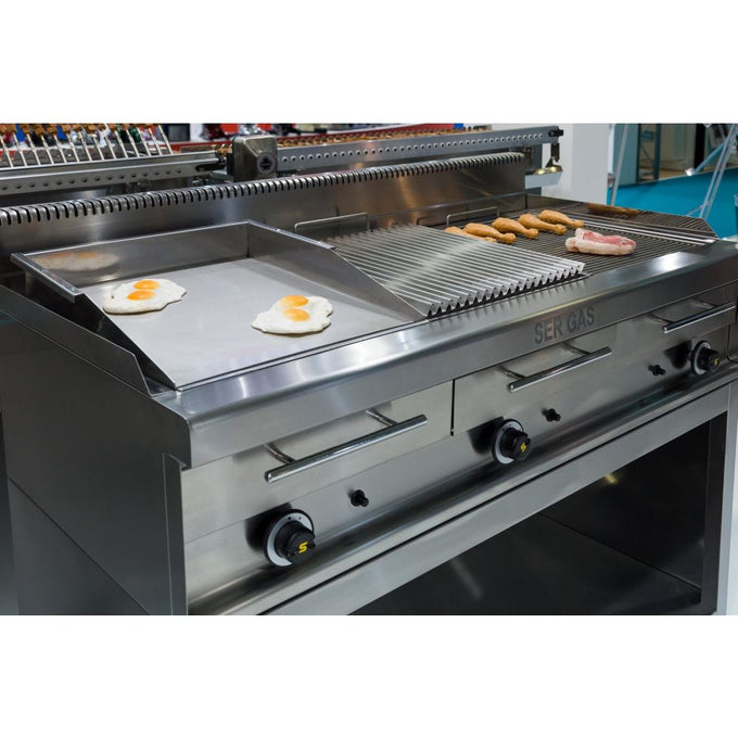 Grill gaz à eau 3 brûleurs - grille 1200 x 460 mm - 27 kW gaz - WG3 - SER GAS - vue 2