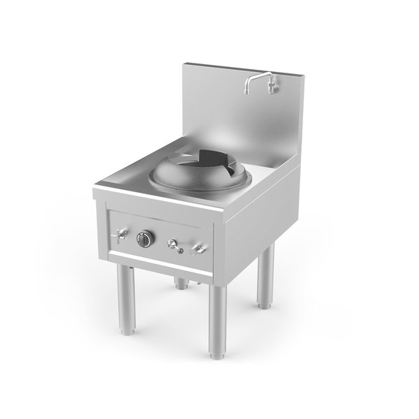 Fourneau wok gaz 1 feu wok 27,5 kW - L 610 x P 850 x H 1100 mm - Unninox