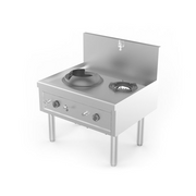 Fourneau wok gaz 1 feu wok + 1 feu marmite - 36,7 kW - L 1000 x P 850 x H 1100 mm - Unninox