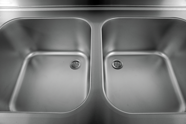 Plonge inox 2 bacs à gauche avec emplacement lave-vaisselle - L 2000 x P 700 x H 850 mm - soudée - Unninox