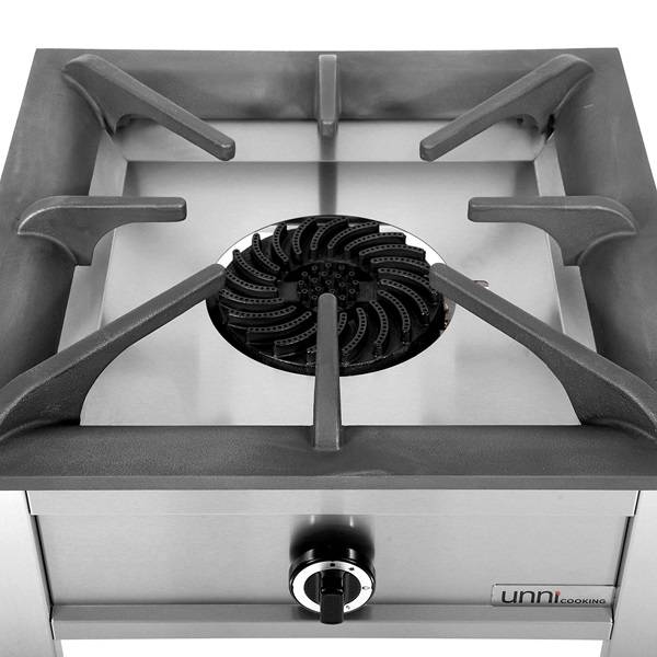Réchaud gaz à poser 1 feu - 12 kW - L 600 x P 600 x H 530 mm - Unninox
