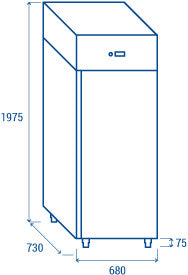 Armoire Congélateur 400L QN 4 avec Contrôleur Digital Économie d'Énergie 4 Étagères - Cool Head inox 680x730x1975 mm 345 W Coolhead - vue 10 - Armoire réfrigérée négative pro CHR - Cuistéo