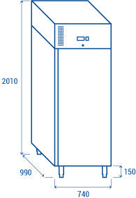 Armoire Congélateur PA 800BT - 800L Gaz R290 Refroidissement Ventilé LED Fermeture Automatique - Cool Head 740x990x2010 mm 500 W Coolhead - vue 7 - Armoire réfrigérée négative pro CHR - Cuistéo