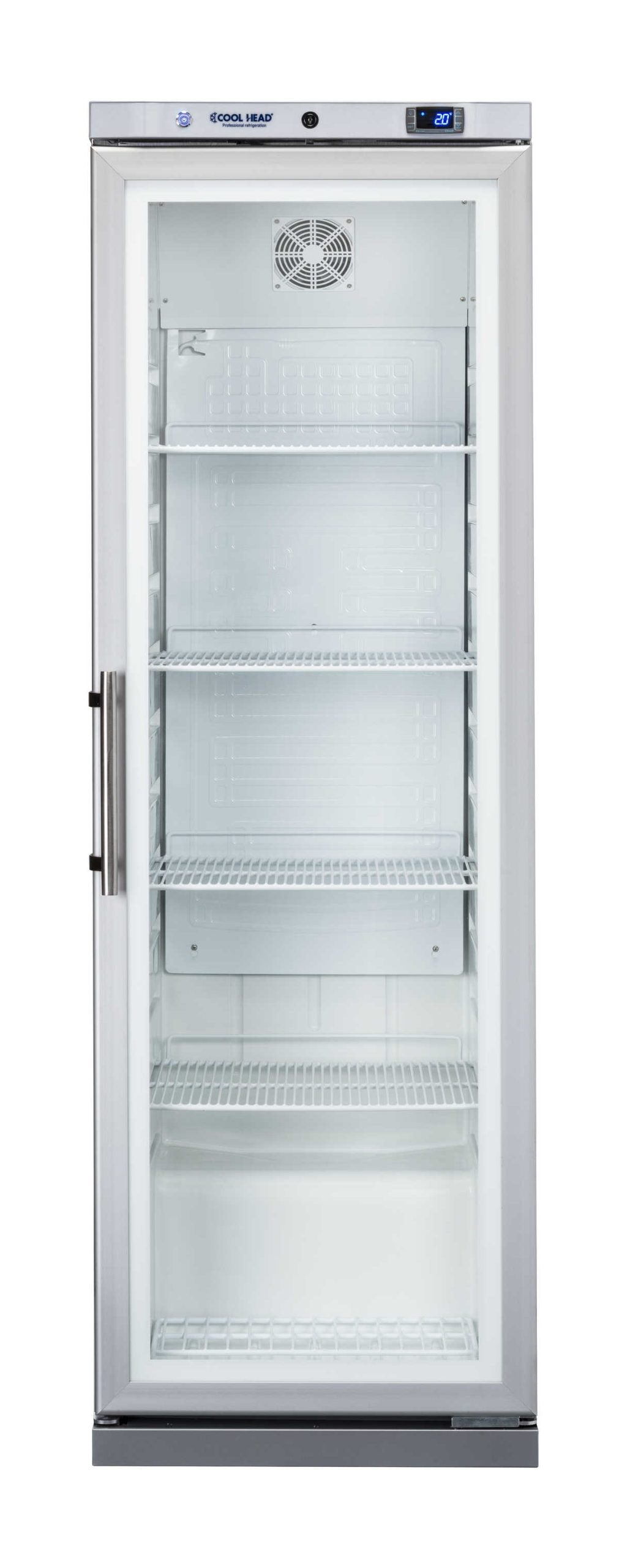 Armoire réfrigérée 400L CRXG 4 avec porte en verre thermostat numérique éclairage LED - Cool Head 600x708x1875 mm 120 W Coolhead - vue 2 - Armoire réfrigérée positive pro CHR - Cuistéo