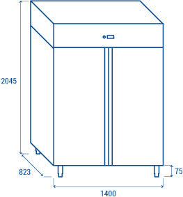 Armoire réfrigérée GN 2/1 QR 12 - 1255L - Économie d'énergie - R290 - Lumières LED & Serrures - Cool Head 1400x823x2075 mm 286 W Coolhead - vue 10 - Armoire réfrigérée positive pro CHR - Cuistéo