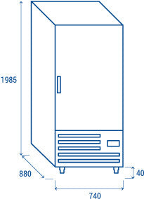 Armoire réfrigérée GN2/1 pour poissons 600L moteur inférieur acier inoxydable alarme filtre amovible - Cool Head 740x880x2025 mm 350 W Coolhead - vue 10 - Armoire réfrigérée positive pro CHR - Cuistéo