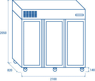 Armoire réfrigérée GN2/1 RCG 1850 - 1900 L -3°C à +10°C 820 mm - Cool Head 1170 W Coolhead - vue 5 - Armoire réfrigérée positive pro CHR - Cuistéo