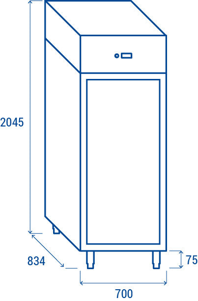 Armoire réfrigérée GN2/1 vitrée QRG 6 546 L R290 LED 4 étagères 2855 kW dimensions 700x891x2045 mm - Cool Head inox Coolhead - vue 11 - Armoire réfrigérée positive pro CHR - Cuistéo