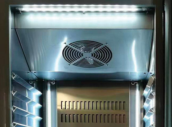 Armoire réfrigérée GN2/1 vitrée QRG 6 546 L R290 LED 4 étagères 2855 kW dimensions 700x891x2045 mm - Cool Head inox Coolhead - vue 8 - Armoire réfrigérée positive pro CHR - Cuistéo