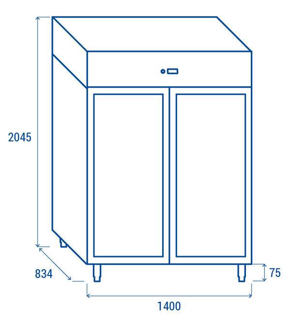 Armoire Réfrigérée Négative 1255 L -15° à -20°C 8 étagères GN2/1 LED R290 - GN2/1 QNG 12 - Cool Head inox 1400x891x2045 mm 729 W Coolhead - vue 11 - Armoire réfrigérée positive pro CHR - Cuistéo