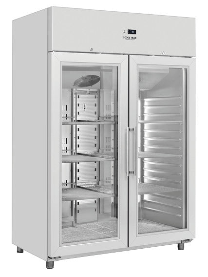 Armoire réfrigérée positive 1255 L GN2/1 QRG 12 portes verre R290 LED - Cool Head 1400x891x2045 mm 368 W Coolhead - Armoire réfrigérée positive professionnel CHR - matériel cuisine pro - Cuistéo