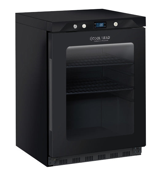 Armoire réfrigérée positive 200 L - Porte vitrée LED thermostat numérique Finition noire - Cool Head 140 W Coolhead - Armoire réfrigérée positive professionnel CHR - matériel cuisine pro - Cuistéo