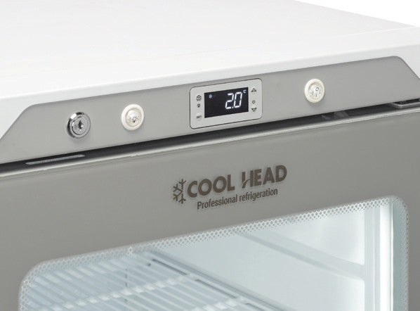Armoire réfrigérée positive 200 L - Porte vitrée LED - Thermostat numérique - 2 étagères réglables - Cool Head 140 W Coolhead - vue 2 - Armoire réfrigérée positive pro CHR - Cuistéo