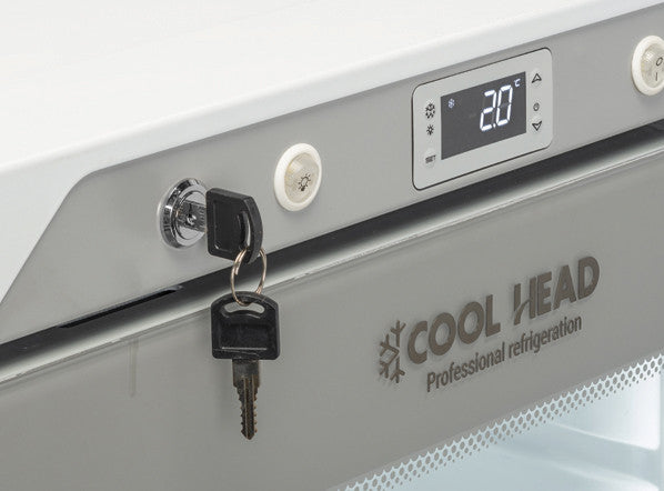 Armoire réfrigérée positive 200 L - Porte vitrée LED - Thermostat numérique - 2 étagères réglables - Cool Head 140 W Coolhead - vue 4 - Armoire réfrigérée positive pro CHR - Cuistéo